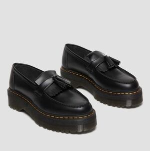 Dr Martens Adrian Quad Women’s 8 Black Leather Slip On Platform